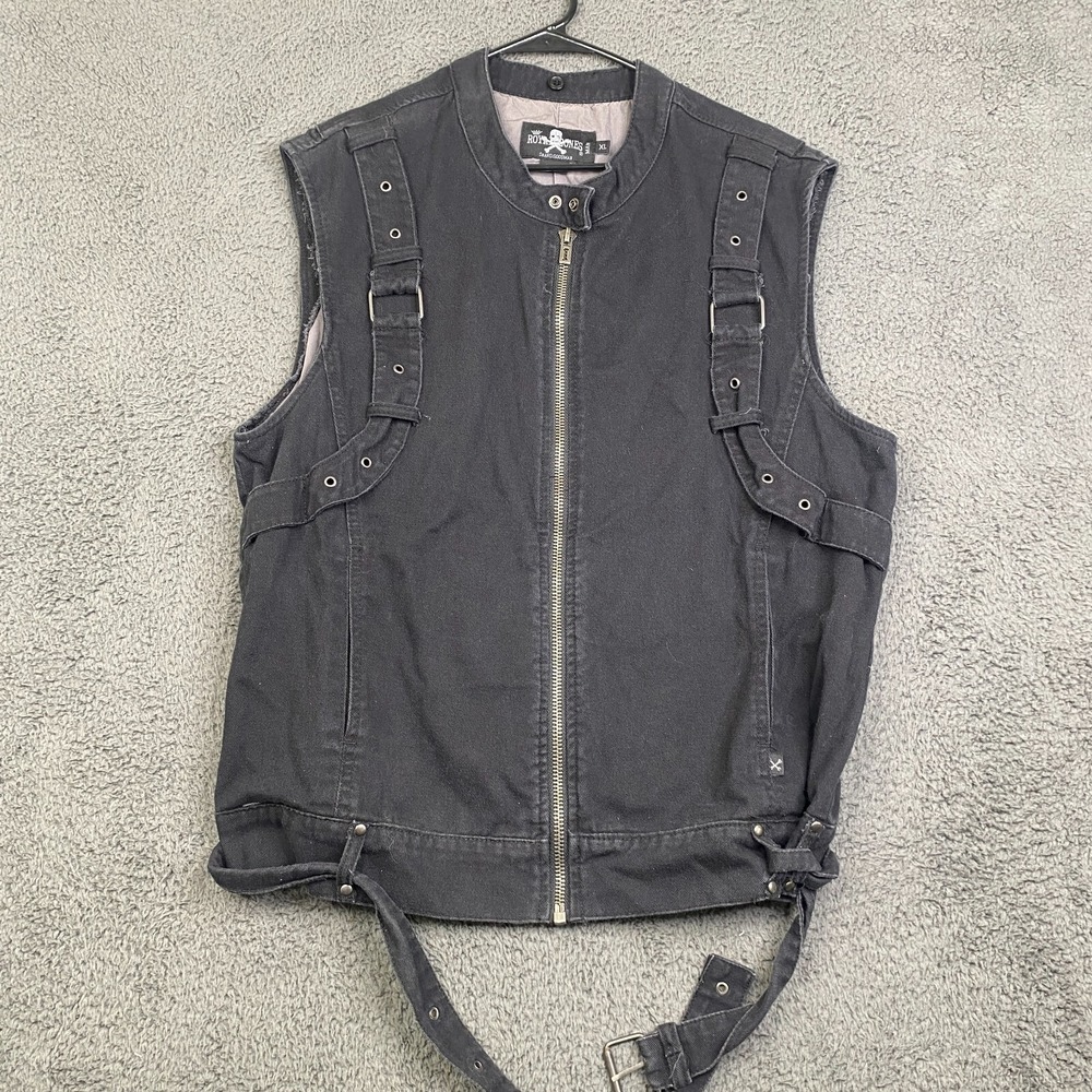 Royal Bones Daang Goodman Zip Up  Vest Mens XL Black Goth Punk Alternative